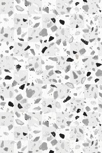 Terrazzo pattern png, aesthetic transparent background, abstract gray design
