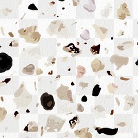 Terrazzo pattern png, aesthetic transparent background, abstract brown design