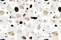 Terrazzo pattern png, aesthetic transparent background, abstract brown design