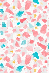 Terrazzo pattern png, aesthetic transparent background, abstract pink design