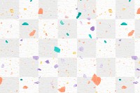 Colorful Terrazzo pattern png, transparent background, abstract design