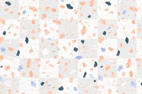 Terrazzo pattern png, aesthetic transparent background, abstract pastel design