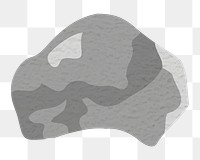 Png stone shape sticker, gray abstract design element