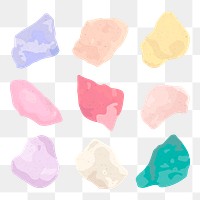 Stone shape png, pastel sticker set