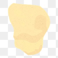 Png stone shape sticker, yellow abstract design element