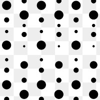 Abstract background png transparent, polka dot pattern in black