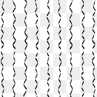 Wavy doodle pattern png, transparent background, black simple design