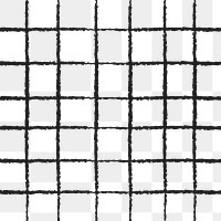 Grid pattern png, transparent background, black doodle design