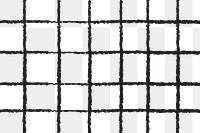 Grid pattern png, transparent background, black doodle design