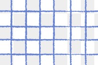 Grid doodle pattern png, transparent background, blue cute design
