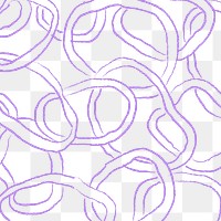 Purple pattern png, transparent background, doodle design