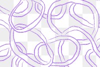 Purple pattern png, transparent background, doodle design