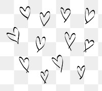 Hearts png doodle sticker, ink element