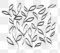 Leaves png doodle sticker, ink element