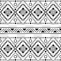 Tribal seamless pattern png, black and white Aztec design, transparent background