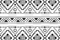 Ethnic pattern png transparent background, black and white Aztec design