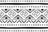 Pattern png, ethnic design, black and white geometric style, transparent background