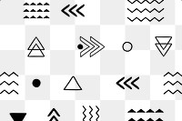 Pattern png, tribal design, black and white Aztec style, transparent background