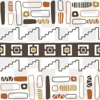 Tribal seamless pattern png, brown geometric design, transparent background