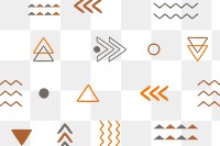 Pattern png, ethnic design, brown Aztec style, transparent background