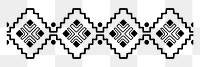 Ethnic border png, doodle sticker, black and white aztec design