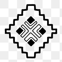 Tribal shape png, doodle sticker, black and white aztec design