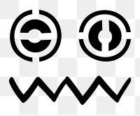 Tribal shape png, doodle sticker, black and white aztec design
