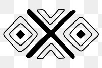 Tribal shape png, doodle sticker, black and white geometric design