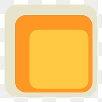 Retro png square badge, geometric sticker, simple orange clipart