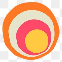 Retro png circle badge, abstract sticker, simple colorful clipart