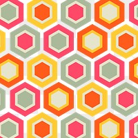 Pattern png transparent background, retro geometric honeycomb shape design