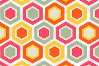 Pattern png transparent background, retro geometric hexagon shape design