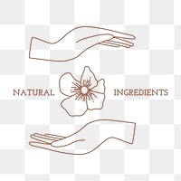Aesthetic flower logo png sticker, minimal line art design