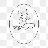 Sun badge png sticker aesthetic logo element