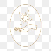 Sun badge png sticker aesthetic logo element