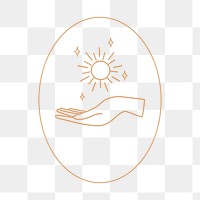 Sun badge png sticker aesthetic logo element