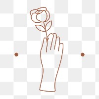 Rose png logo element, aesthetic collage sticker