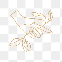 Leaf png logo element, botanical aesthetic collage sticker