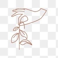 Leaf png logo element, botanical collage sticker
