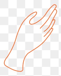 Waving hand png sticker, minimal line art design