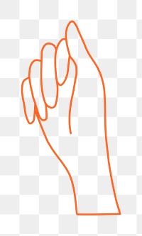 Hand gesture png sticker, minimal line art collage element 
