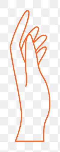 Hand gesture png sticker, minimal line art collage element 