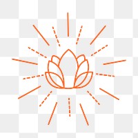 Mystical lotus flower png sticker, minimal collage element