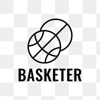 Basketball logo png transparent, sports club business graphic in minimal design