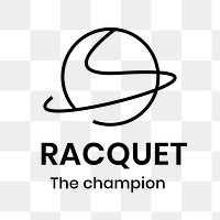 Racquet logo png transparent, sports club business graphic in minimal design