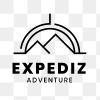 Adventure sports logo png, mountain climbing business transparent graphic