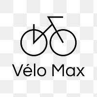 Cycle sports logo png, bicycle illustration in minimal transparent design