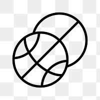 Basketball sports png logo element, black minimal illustration