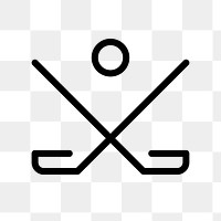 Hockey png logo element, sports illustration in black minimal design 