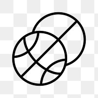 Basketball sports png logo element, black illustration